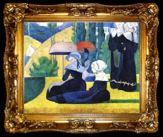 framed  Emile Bernard Breton Women with Parasols, ta009-2